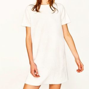 ZARA Basic White T-Shirt Dress Sz M